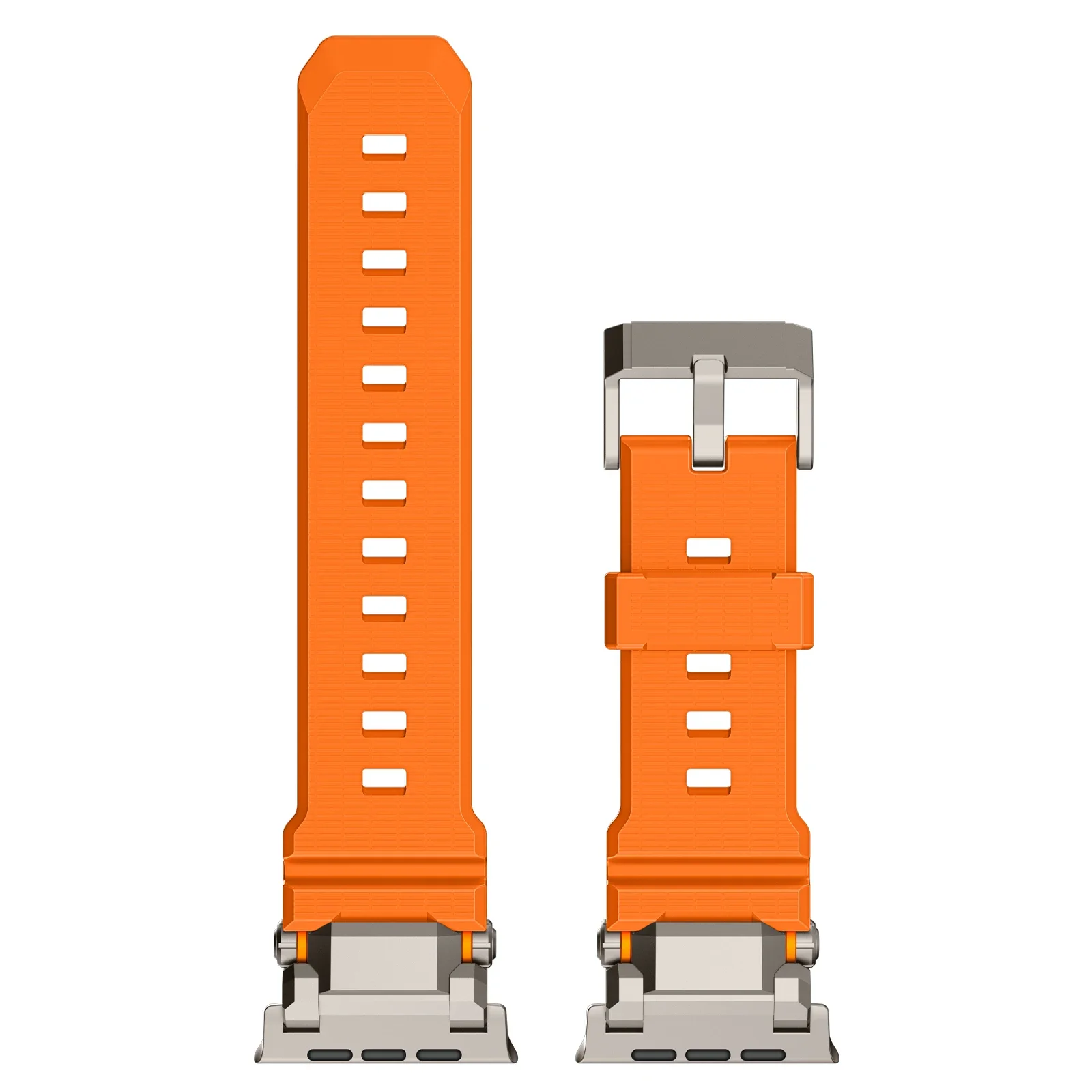 Titanium Orange Silicone Strap for Apple Watch 10 Titanium Orange Silicone Strap for Apple Watch - Image 10