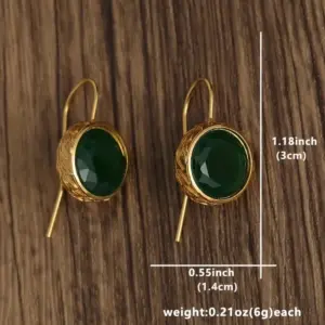Vintage Green Stone Drop Earrings 9 S1d9f5a67ad2c453bada59906e1321001J
