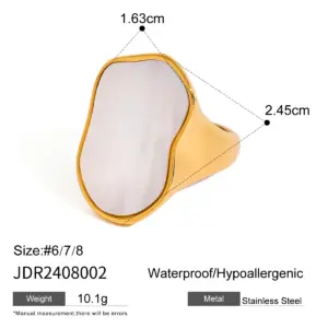 Stainless Steel Shell Cocktail Ring for Women 13 S1dad34143abc487d873c895447a605e2Y