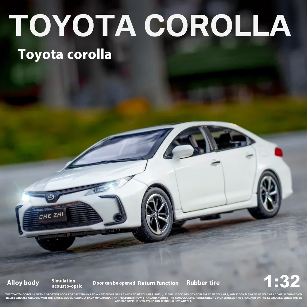 White Toyota Corolla 1:32 Diecast Model 3 White Toyota Corolla 1:32 Diecast Model - Image 3