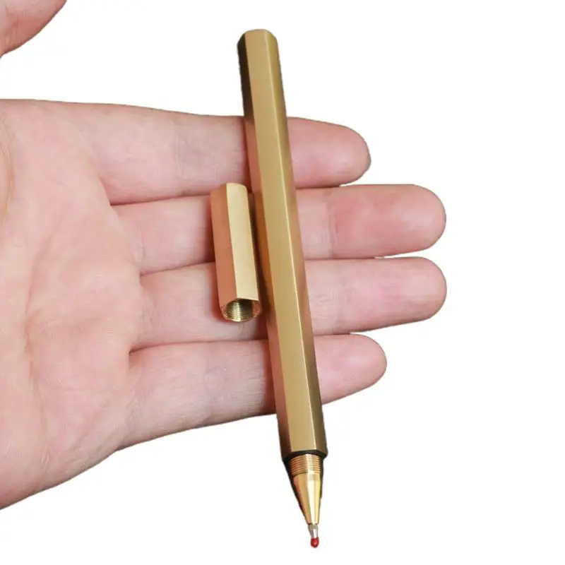 Hexagon Brass Ballpoint Pen with 0.5mm Tip 5 Hexagon Brass Ballpoint Pen with 0.5mm Tip - Image 5