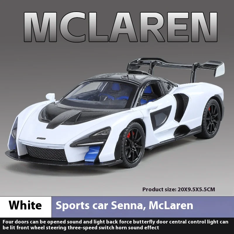 White McLaren Senna 1:24 Diecast Model 8 White McLaren Senna 1:24 Diecast Model - Image 8
