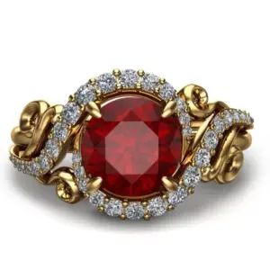 Women's Red and White Stone Fashion Ring 9 S1e399dd9ca9646f88209879052c69d7bB