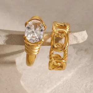 Gold Stainless Steel Stacked Rings Set 12 S1e3a2bc8e55946c98c858c4edc28b6aeg