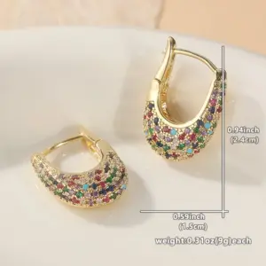 Gold Drop Earrings with Multicolored CZ Stones 8 S1e456725d02940209f21208b78da74b8w