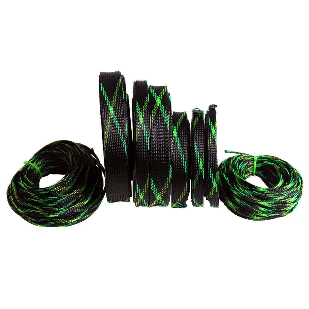 Black and Green Expandable Cable Sleeve 20m 6 Black and Green Expandable Cable Sleeve 20m - Image 6