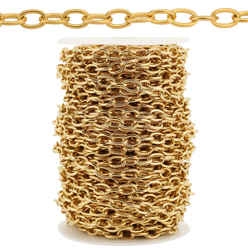 Heavy Stainless Steel Jewelry Chain in Gold Tone 5 Heavy Stainless Steel Jewelry Chain in Gold Tone - Image 5