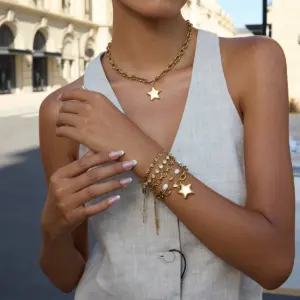 Gold Stainless Steel Star Bracelet JDB0305012 11 S1e795b94886f46e4991ca7f61e1ac9689