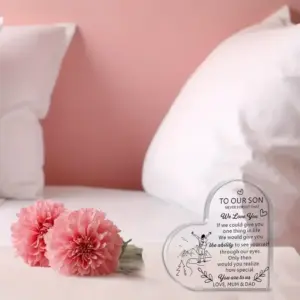 Heart-Shaped Acrylic Plaque for Son 11 S1e9666ca6c344635a512d00161549573s