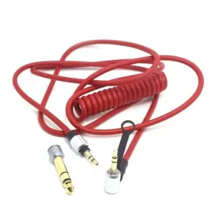 Red Stereo Audio Cable for Headphones 13 S1ed44cdff4c24a0e9eb31ba95da15fedY