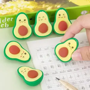 Adorable Avocado Eraser Set for Stationery