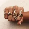 Stainless Steel Gold Finish Snake Ring