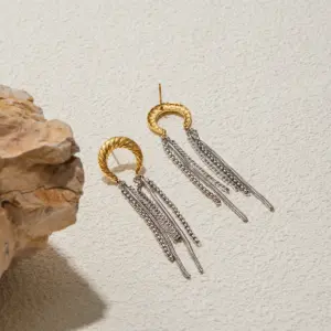Moon Tassel Earrings for Women in Stainless Steel 11 S1f07b733e13146e7b1e9d6742c42e21as