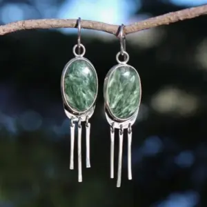 Vintage Silver Green Stone Dangle Earrings 4 S1f511280be6d43b08350c0c35a6d6f25z