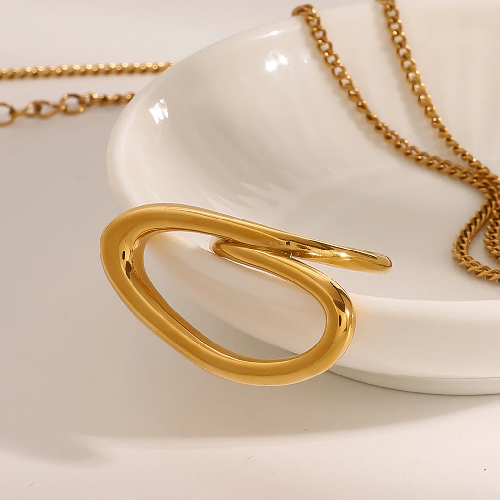 Modern Gold Stainless Steel Crossing Ring 5 Modern Gold Stainless Steel Crossing Ring - Image 5