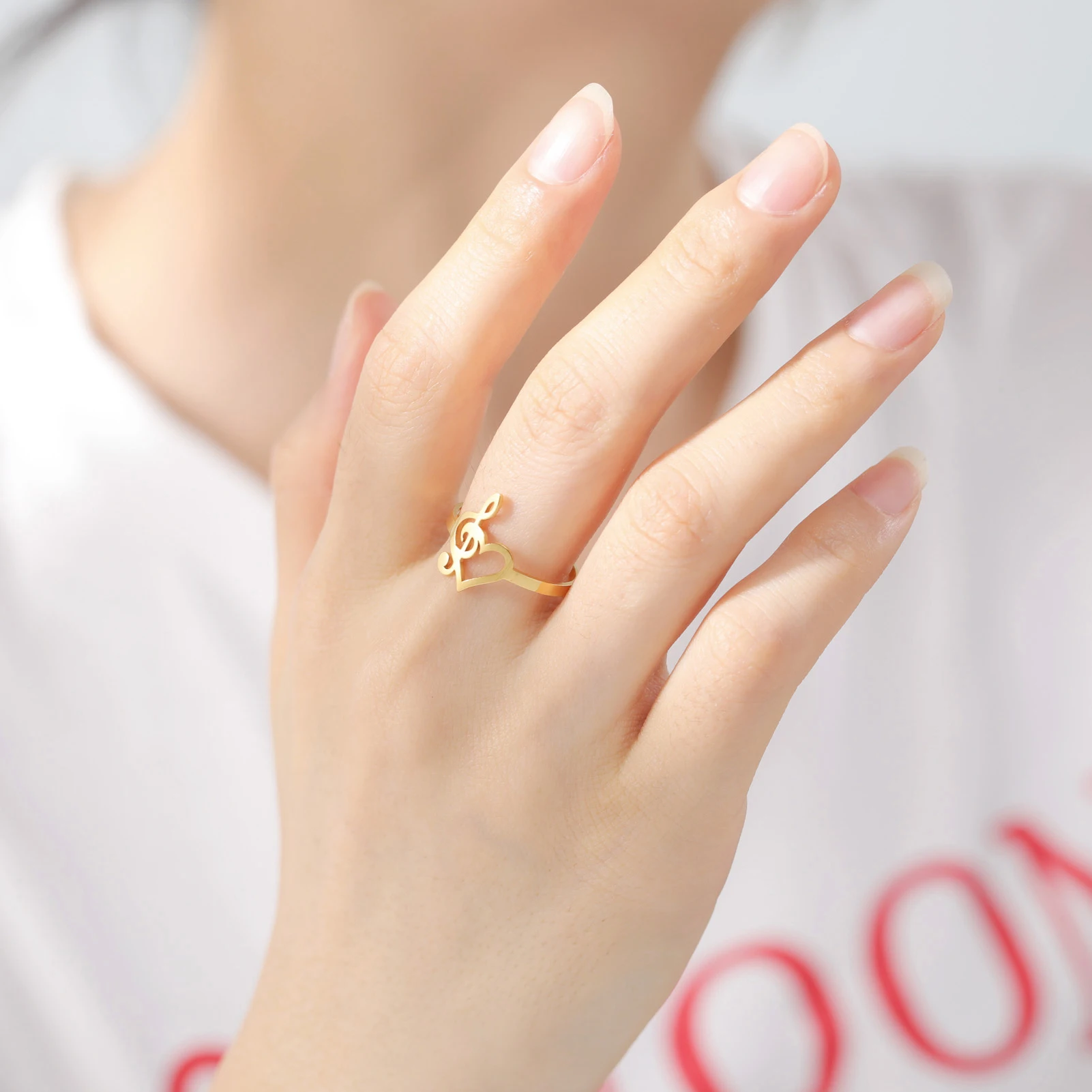 Music Note Heart Ring for Women 4 Music Note Heart Ring for Women - Image 4