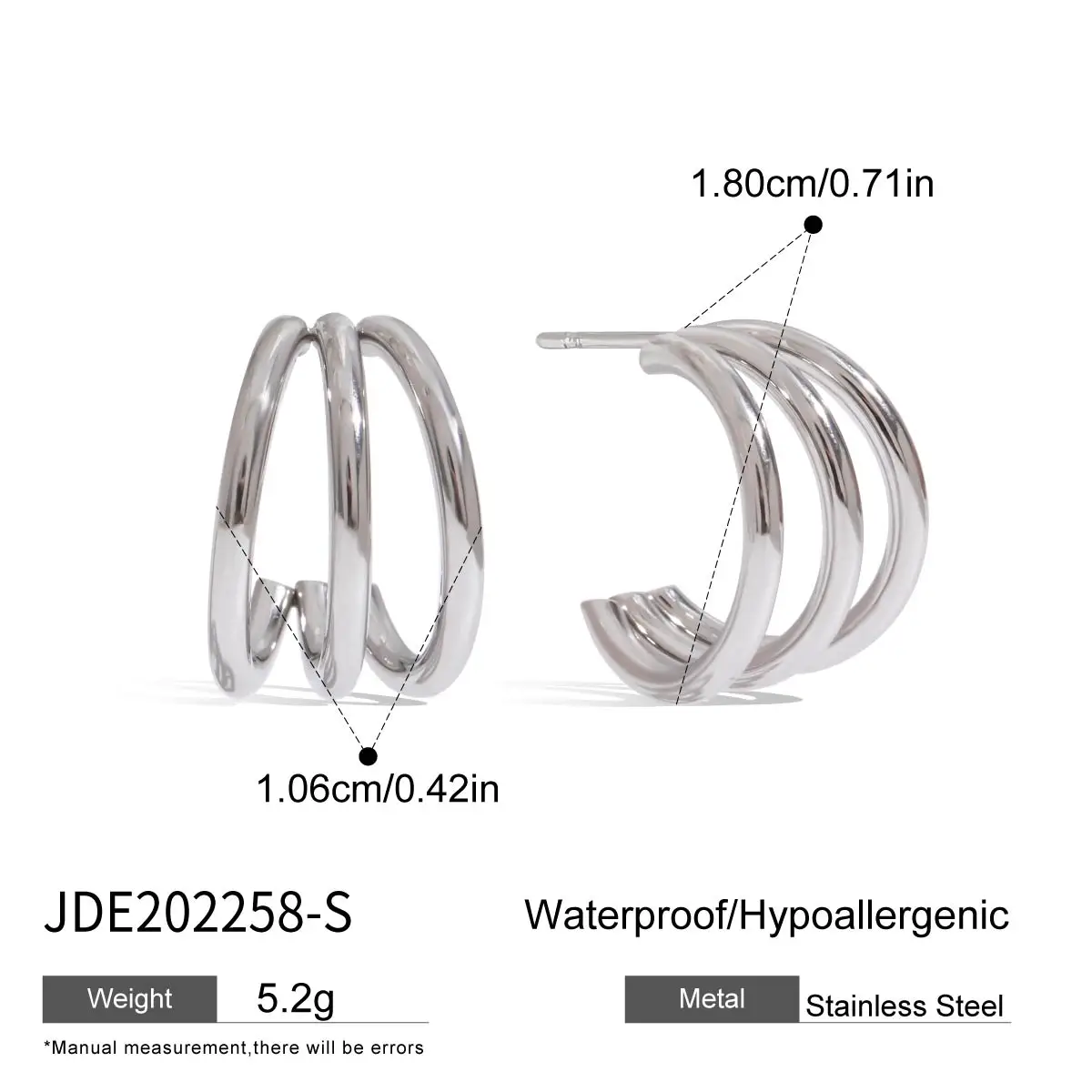 Stainless Steel Dual-Color Geometric Earrings 8 Stainless Steel Dual-Color Geometric Earrings - Image 8