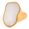 Stainless Steel Shell Cocktail Ring for Women