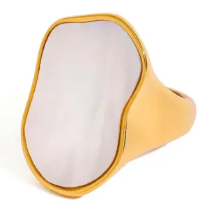 Stainless Steel Shell Cocktail Ring for Women