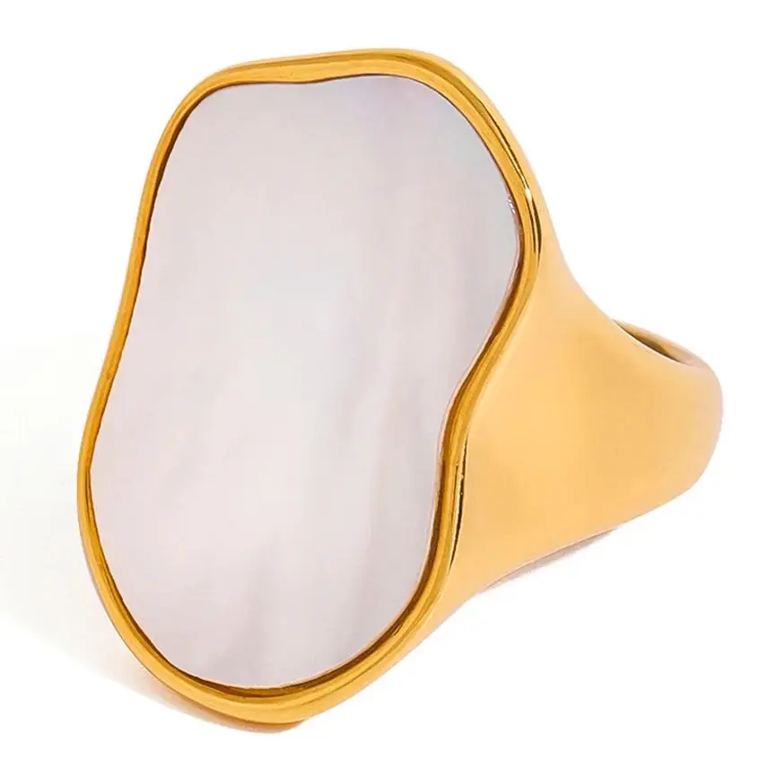 Stainless Steel Shell Cocktail Ring for Women 1 Stainless Steel Shell Cocktail Ring for Women
