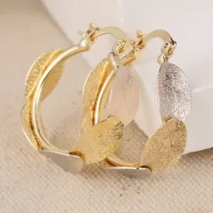 Geometric Oval Hoop Earrings in Silver & Gold 11 S2045532206194530a2211804bf283463S
