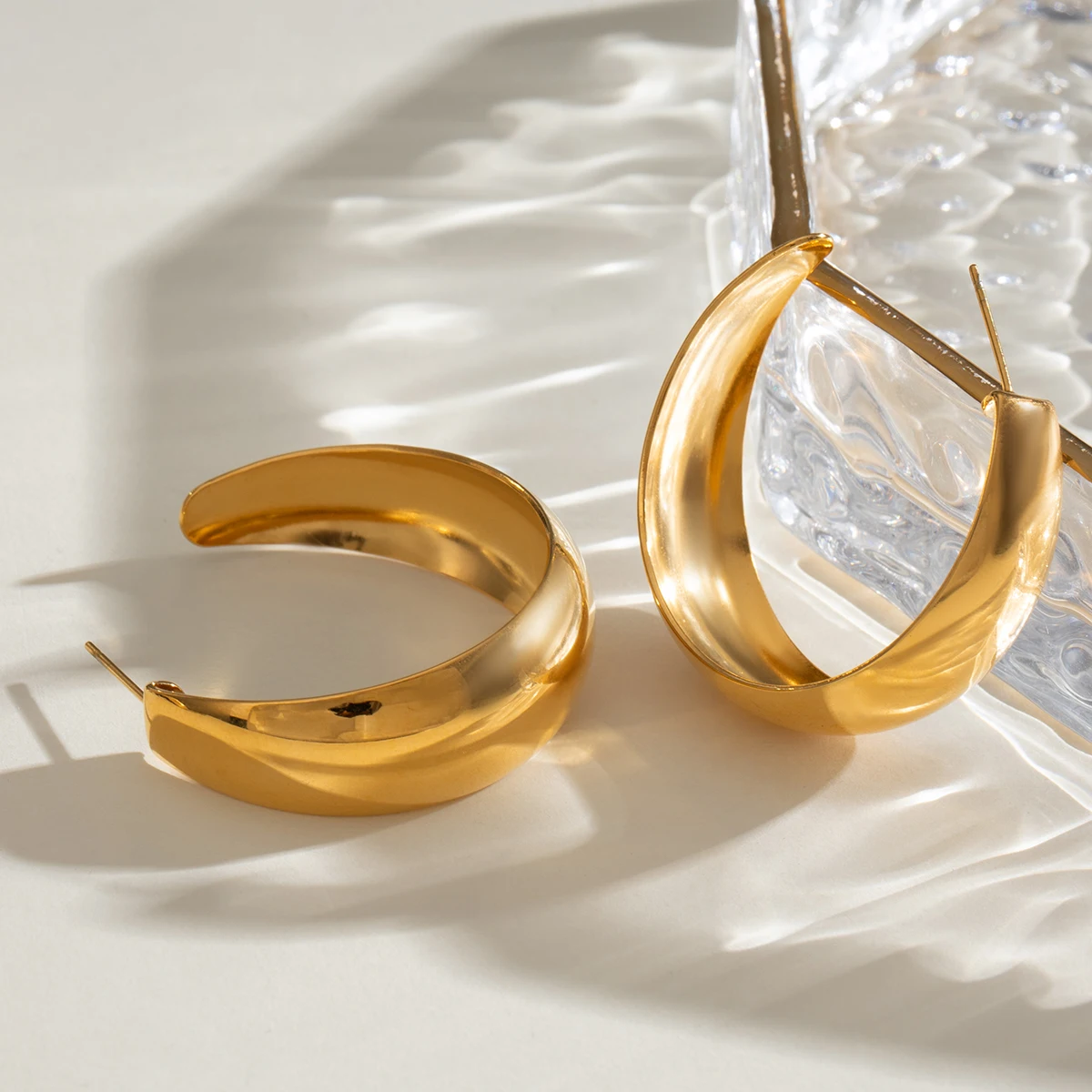 Stainless Steel Minimalist Gold Hoop Earrings 6 Stainless Steel Minimalist Gold Hoop Earrings - Image 6