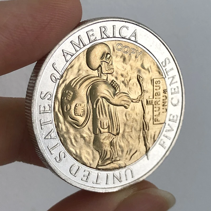 Patriotic US Skeleton Challenge Coin 38mm Copper 4 Patriotic US Skeleton Challenge Coin 38mm Copper - Image 4