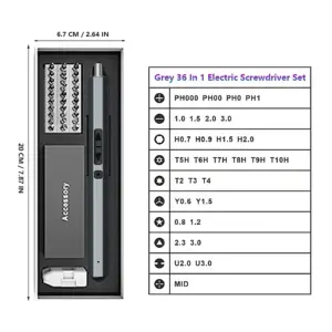 Rechargeable Electric Screwdriver Set 3.7V, 40 Bits 16 S209da250569247deb114201ee7668245a