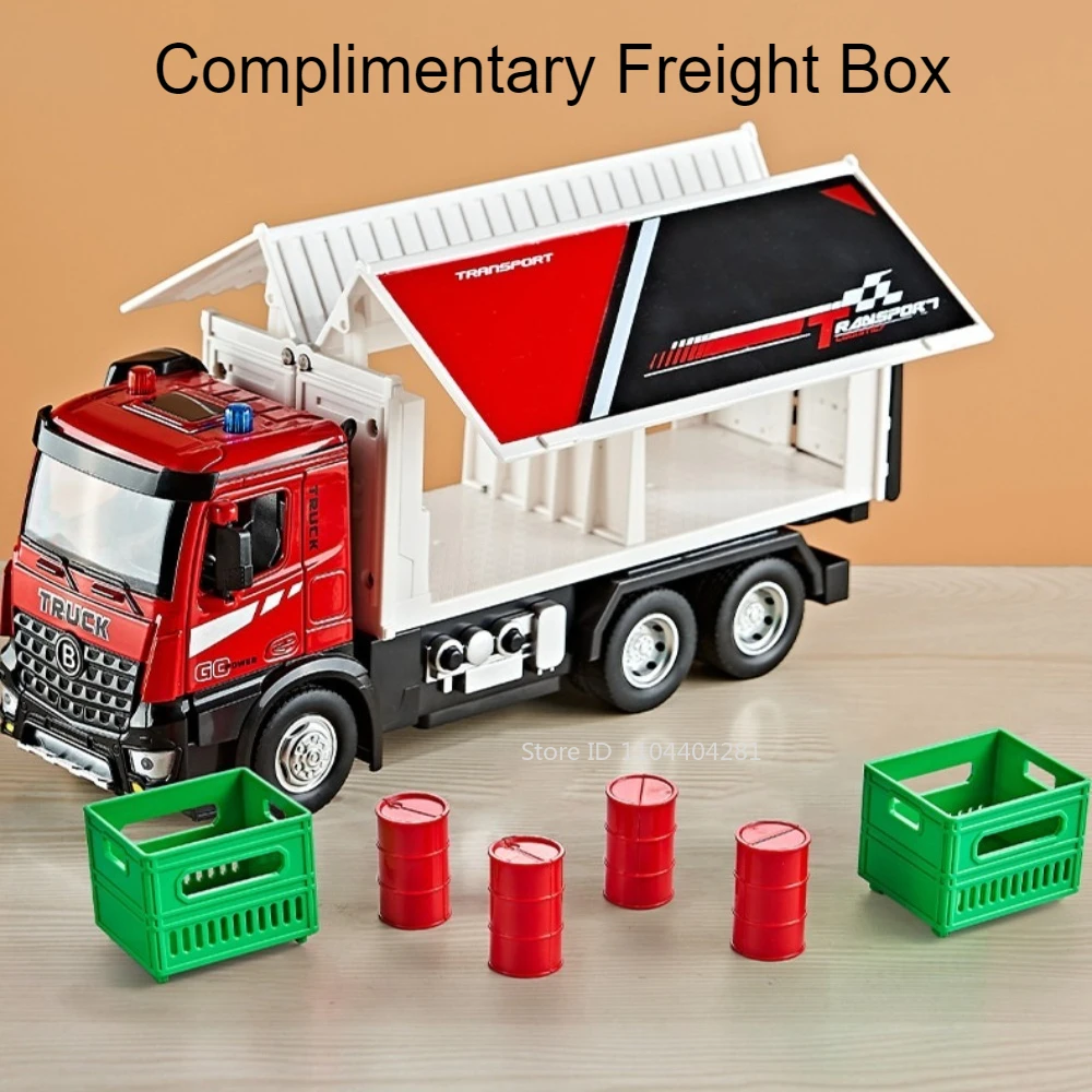 1:24 Alloy Container Truck and Flat Car Set 6 1:24 Alloy Container Truck and Flat Car Set - Image 6