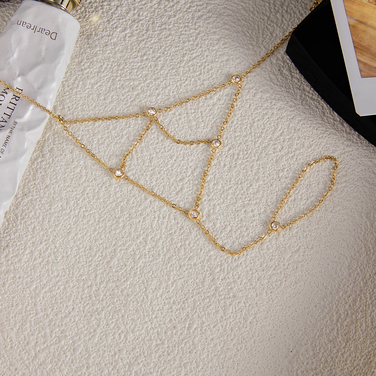 Elegant Gold-Tone Zirconia Jewelry Set for Women 4 Elegant Gold-Tone Zirconia Jewelry Set for Women - Image 4