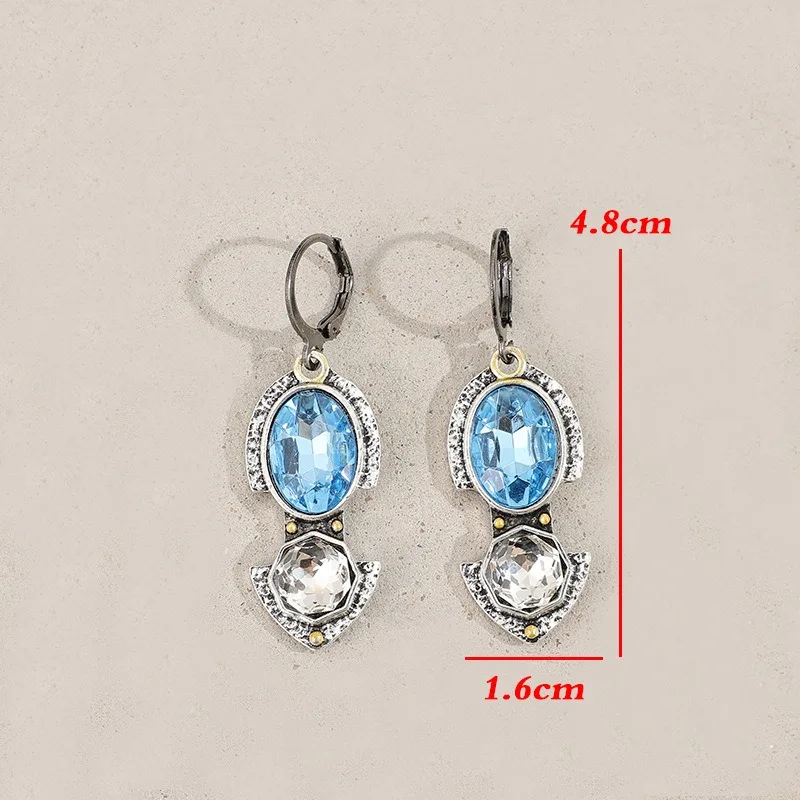 Vintage Blue and White Drop Earrings 3 Vintage Blue and White Drop Earrings - Image 3