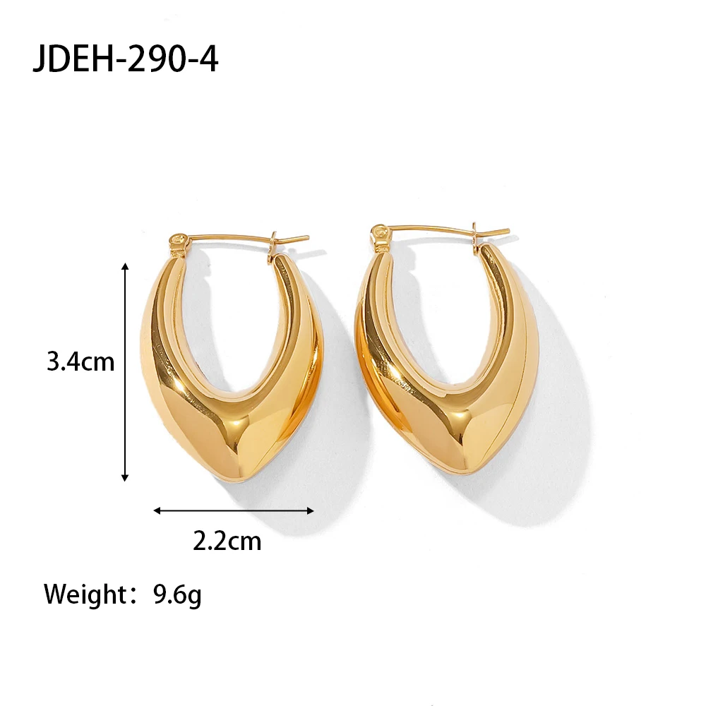 Stainless Steel Water Drop Hoop Earrings 8 Stainless Steel Water Drop Hoop Earrings - Image 8