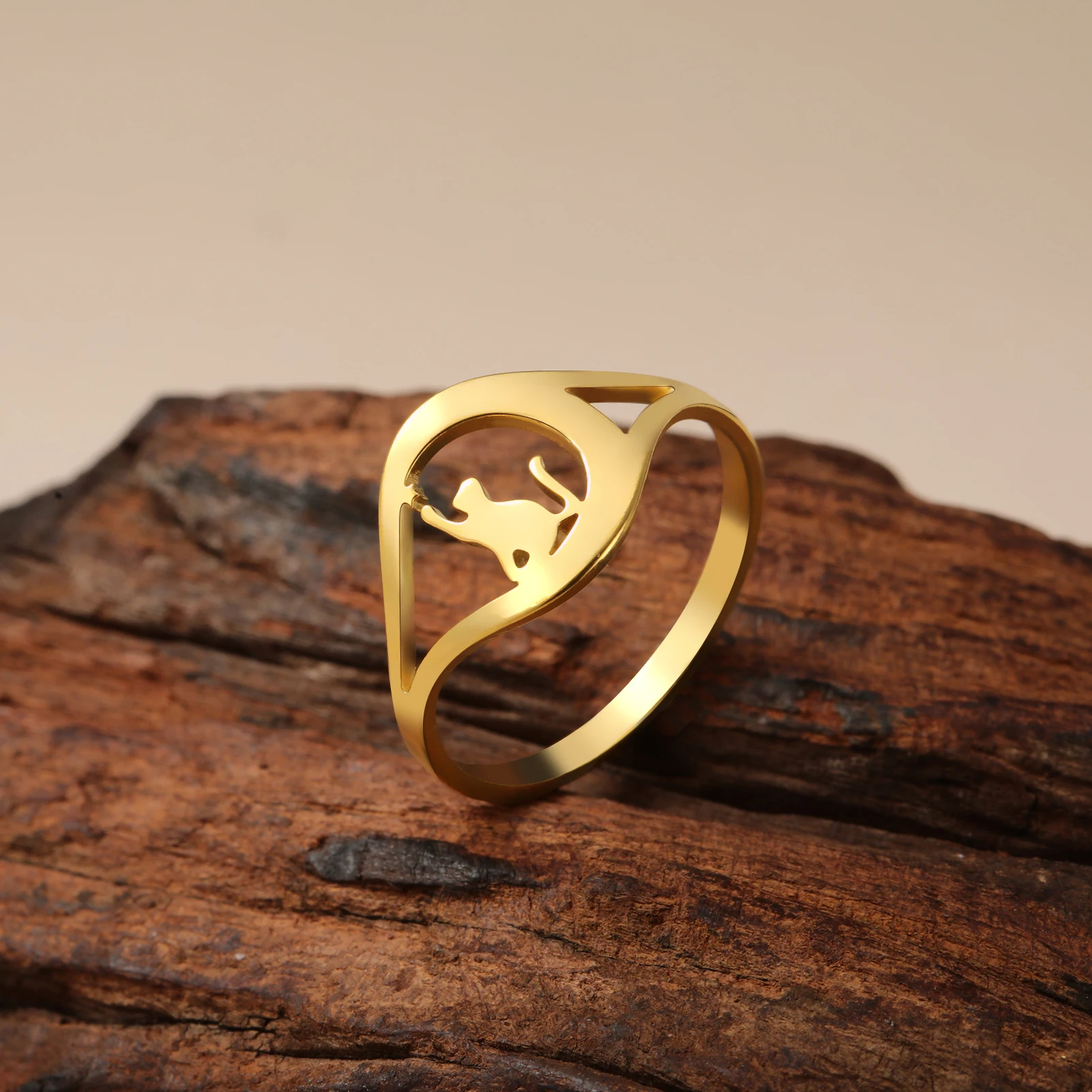 Celestial Cat Ring in 18k Gold Plating 5 Celestial Cat Ring in 18k Gold Plating - Image 5