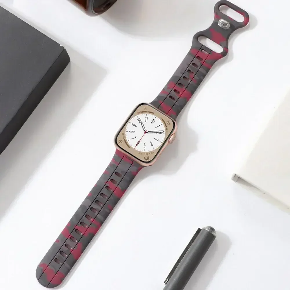 Camouflage Silicone Watch Strap for Apple Watch 8 Camouflage Silicone Watch Strap for Apple Watch - Image 8