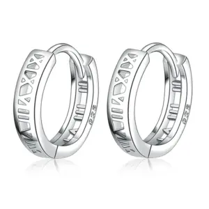 Silver Ethnic Hoop Earrings with Geometric Cut-Outs 12 S2110f03f6da34a48ac6b466ad880814e9