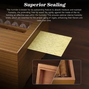 Elegant Cedar Wood Cigar Humidor with Digital Hygrometer 10 S21289ae9771e41d689e750a8c82e1be5D