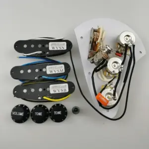 White Electric Guitar Wiring Harness with Gold Knobs 7 S213e33f034b2410cba8aa591aee7c7d0V