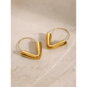 Stainless Steel Gold Triangular Earrings 9 S21426cd51db84a258b05e5203cb997207