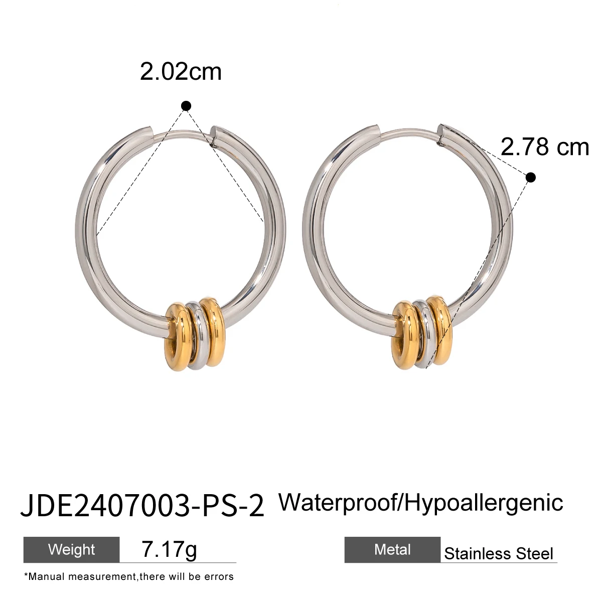 Stainless Steel Gold Hoop Earrings 6 Stainless Steel Gold Hoop Earrings - Image 6