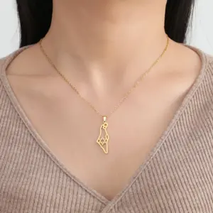 Israel Map Pendant Necklace for Women 11 S215148f670e74b0ab78c3bf6ab289a88C