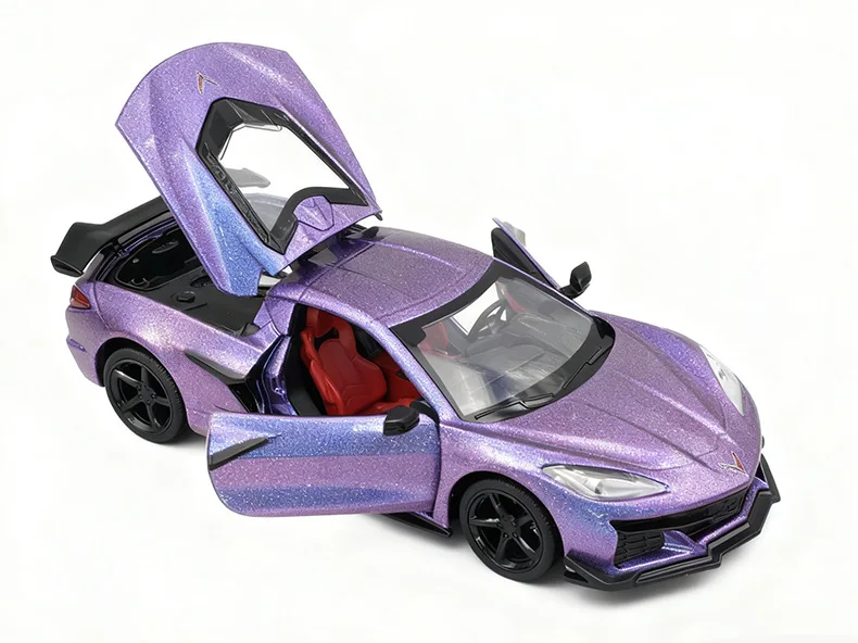 Purple Chevrolet Corvette Z06 1:24 Scale Diecast 4 Purple Chevrolet Corvette Z06 1:24 Scale Diecast - Image 4