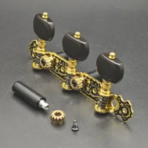 Vintage Gold and Black Guitar Tuners Set 10 S2170d55390804ec2a280ee08088057a68
