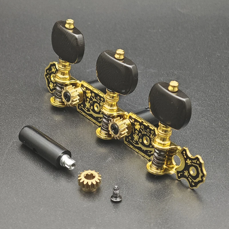 Vintage Gold and Black Guitar Tuners Set 5 Vintage Gold and Black Guitar Tuners Set - Image 5