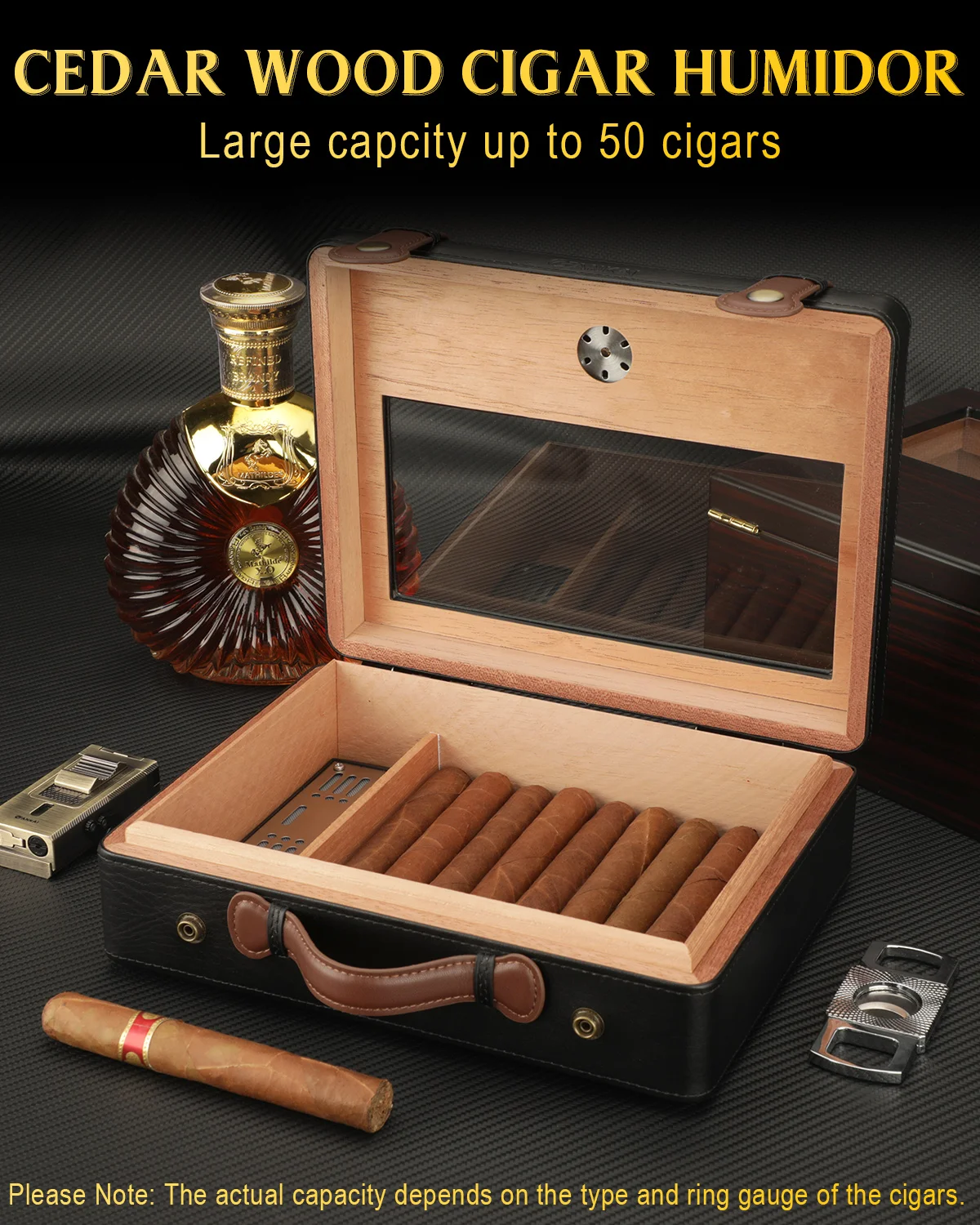 Travel Cigar Humidor with Glass Top 4 Travel Cigar Humidor with Glass Top - Image 4