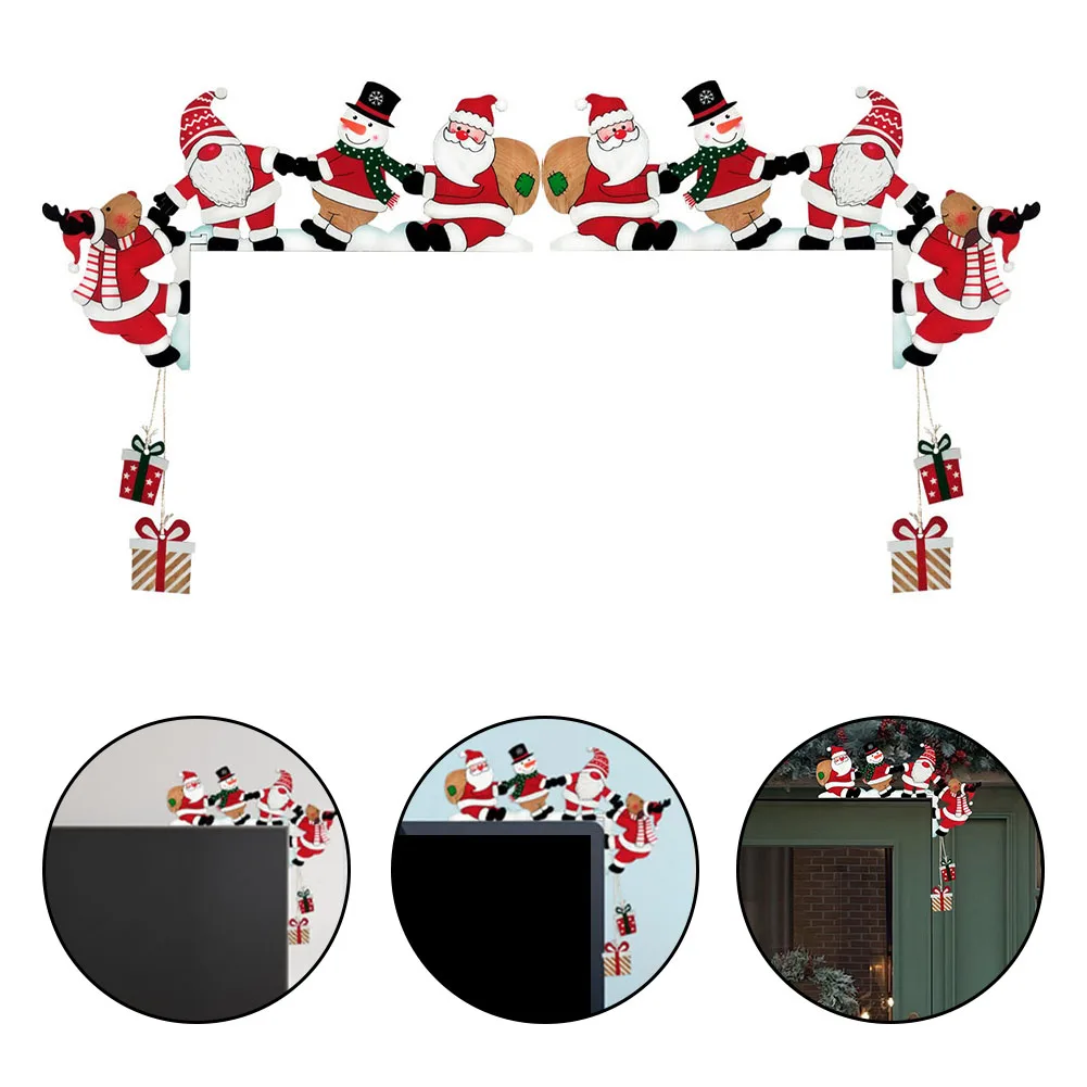 Festive Wooden Christmas Door Corner Decor 5 Festive Wooden Christmas Door Corner Decor - Image 5