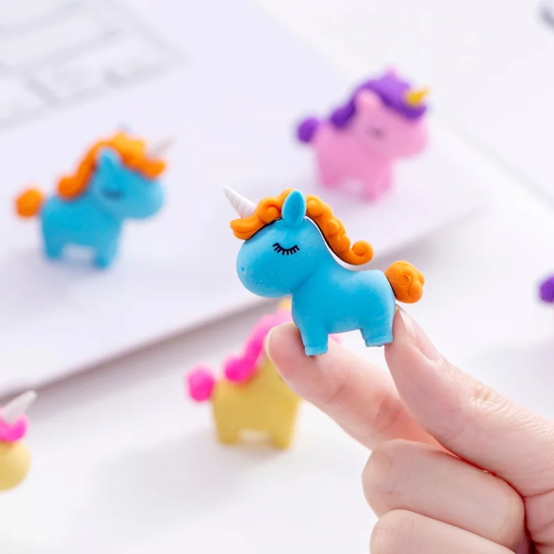 Set of 3 Colorful Unicorn Erasers 4 Set of 3 Colorful Unicorn Erasers - Image 4