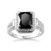 Black Zircon Square Ring for Women