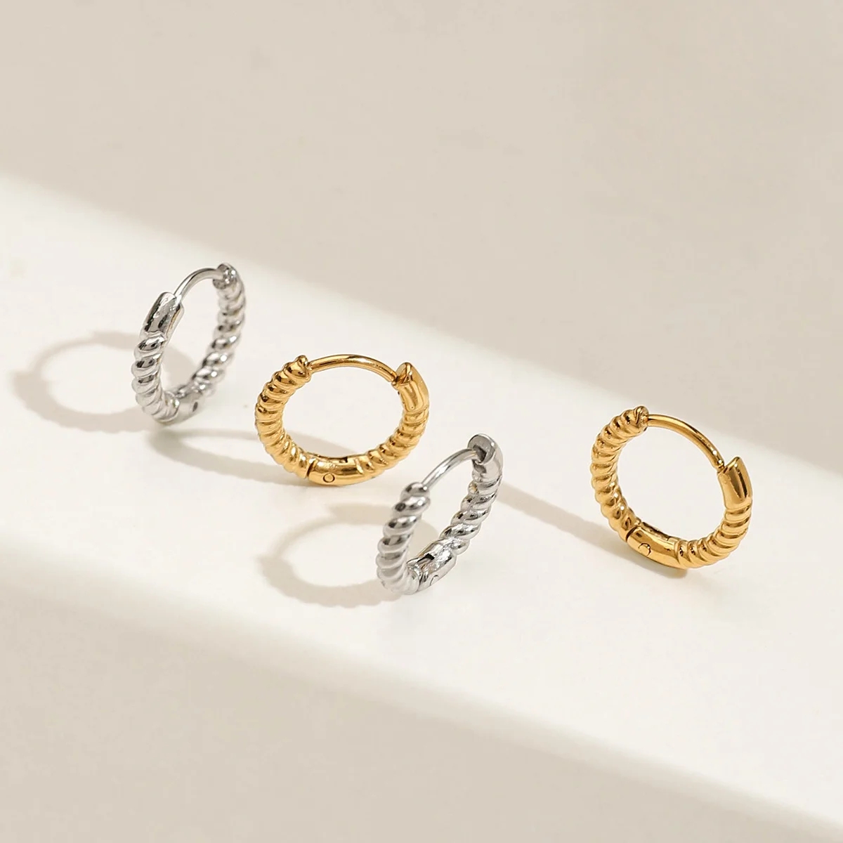 Stainless Steel 12mm Hoop Earrings 5 Stainless Steel 12mm Hoop Earrings - Image 5