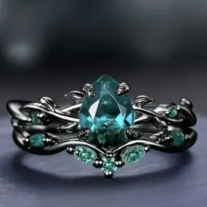 Teal Gemstone Ring Set in Silver or Gold Tone 9 S21e285c5446f4c1fb005d28649251990A