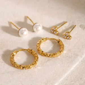 Stainless Steel Gold Earrings Set 12 S21f601ba3e5f4b9e998ae09fa3045b378